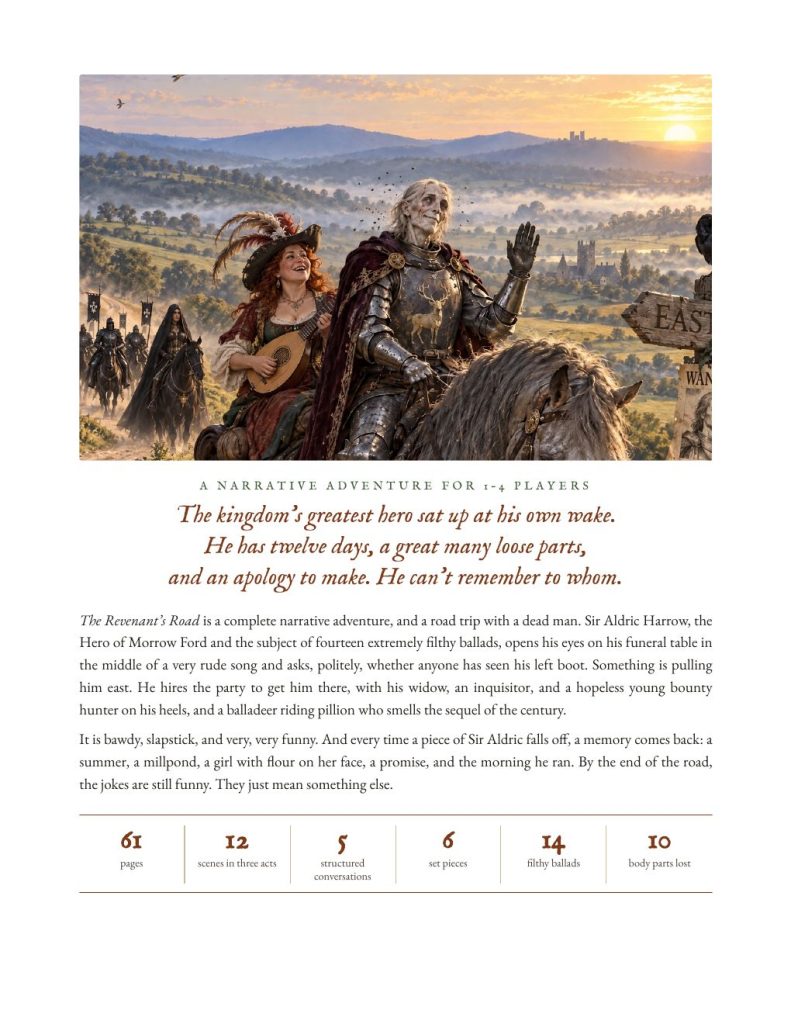 The Revenant’s Road: overview page