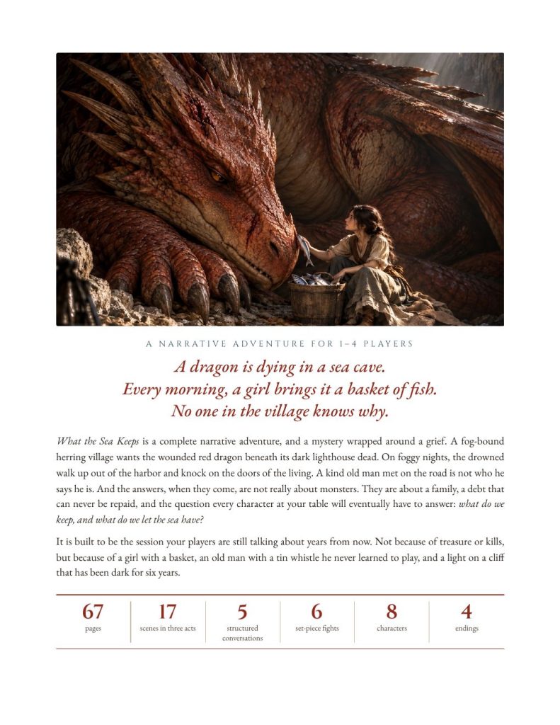 What the Sea Keeps: overview page
